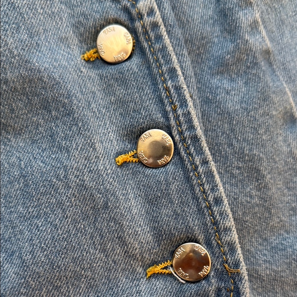 Zara Denim Tailored Vest size Small - Picture 4 of 6